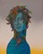 Natasha Lelenco, Blaue Madonna mit Blumen und Insekten, 2021, Acryl auf Leinwand 4