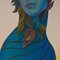 Natasha Lelenco, Blaue Madonna mit Blumen und Insekten, 2021, Acryl auf Leinwand 3