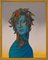 Natasha Lelenco, Blaue Madonna mit Blumen und Insekten, 2021, Acryl auf Leinwand 1