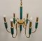 Golden Metal Chandelier and Submerged Glass with Six Lights 11