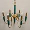 Golden Metal Chandelier and Submerged Glass with Six Lights, Image 11