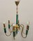 Golden Metal Chandelier and Submerged Glass with Six Lights 10