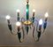 Golden Metal Chandelier and Submerged Glass with Six Lights, Image 2