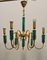 Golden Metal Chandelier and Submerged Glass with Six Lights 9