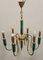 Golden Metal Chandelier and Submerged Glass with Six Lights 1