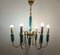 Golden Metal Chandelier and Submerged Glass with Six Lights 3