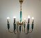 Golden Metal Chandelier and Submerged Glass with Six Lights, Image 3