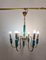 Golden Metal Chandelier and Submerged Glass with Six Lights 4