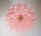 Lámpara de araña grande de cristal de Murano con 100 vasos Felci en rosa, años 90, Imagen 12