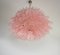 Lámpara de araña grande de cristal de Murano con 100 vasos Felci en rosa, años 90, Imagen 2