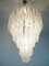 Lámpara de araña italiana vintage grande de cristal de Murano con 85 pétalos de vidrio transparente, años 90, Imagen 5