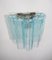Murano Glasröhren Wandleuchten mit 5 blauen Glasröhren, 1990er, 2er Set 5