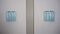 Murano Glasröhren Wandleuchten mit 5 blauen Glasröhren, 1990er, 2er Set 1