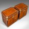 Vintage English Officers Campaign Luggage Cases in Leather, 1980s, Set of 2, Image 8