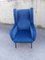 Back Chair aus blauem Samt, 1960er 1