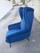 Back Chair in Blue Velvet, 1960s 4