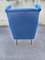 Back Chair aus blauem Samt, 1960er 5