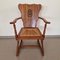 Medieval Gothic Oak Armchair with Woven Seat 2