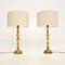 Large Vintage Brass Table Lamps, 1970s, Set of 2 1