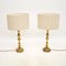 Large Vintage Brass Table Lamps, 1970s, Set of 2 2