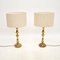 Large Vintage Brass Table Lamps, 1970s, Set of 2, Image 2