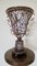Italian Wrought Iron & Matte Glass Vase with Stand, Set of 2 4