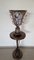 Italian Wrought Iron & Matte Glass Vase with Stand, Set of 2 3