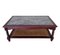 Coffee Table with Greek Marble Top and Rattan 1