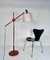 Adjustable Floor Lamp in Teak with Brass Details from Temde Leuchten, 1960s 4