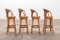 French Bohemian Style Swivel Bar Stools with Bamboo Frames, 1960, Set of 4, Image 4