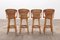 French Bohemian Style Swivel Bar Stools with Bamboo Frames, 1960, Set of 4 7