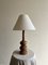Mid-Century Swedish Turned Wood Table Lamp, 1950s, Image 1