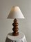 Mid-Century Turned Fluted Table Lamp in Wood, 1950s, Image 2