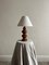 Mid-Century Turned Fluted Table Lamp in Wood, 1950s, Image 8