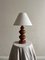 Mid-Century Turned Fluted Table Lamp in Wood, 1950s, Image 1