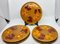 Assiettes Plates Vintage en Barbotine Orange et Rouge de St Clément, France, 1950s, Set de 5 3