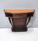 Vintage Beech and Walnut Root Console Table with Orange Glass Top, 1950s 6