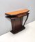 Vintage Beech and Walnut Root Console Table with Orange Glass Top, 1950s, Image 8