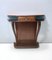 Vintage Beech and Walnut Root Console Table with Orange Glass Top, 1950s, Image 5