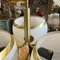 Vintage Space Age Gilded Metal and White Plastic Chandelier by Stilux Milano, 1960s 12