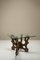 Sculptural Dining Table in Beech and Glass, 1970s 1