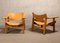 Spanish Chair Set in Naturel Leather and Oak by Børge Mogensen for Fredericia, 1995, Set of 2 3