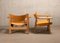 Spanish Chair Set in Naturel Leather and Oak by Børge Mogensen for Fredericia, 1995, Set of 2 5