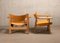 Spanish Chair Set in Naturel Leather and Oak by Børge Mogensen for Fredericia, 1995, Set of 2, Image 5