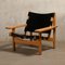 Sedia Hunter in quercia e pelle nera di Kurt Østervig per KP Jørgensens Furniture Factory, anni '80, Immagine 3