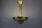Art Deco Brass Inverted Dome Six-Light Pendant Lamp, Germany, 1930s 3