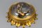 Gilt Metal and Clear Glass Sunburst Shaped Flush Mount or Wall Light, 1950s 2