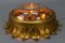 Gilt Metal and Clear Glass Sunburst Shaped Flush Mount or Wall Light, 1950s 8