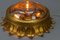 Gilt Metal and Clear Glass Sunburst Shaped Flush Mount or Wall Light, 1950s 9