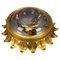 Gilt Metal and Clear Glass Sunburst Shaped Flush Mount or Wall Light, 1950s 1